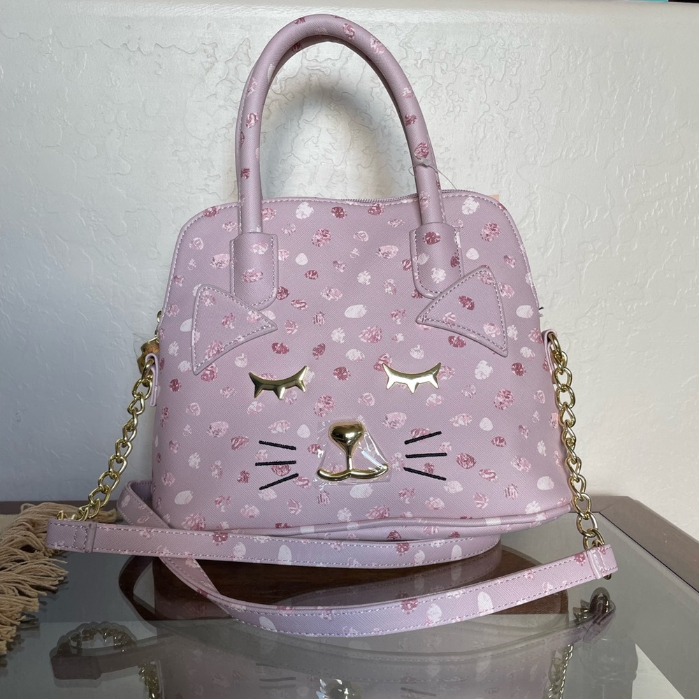 Betsey Johnson Cat Purse Pink/Purple Crossbody NWT